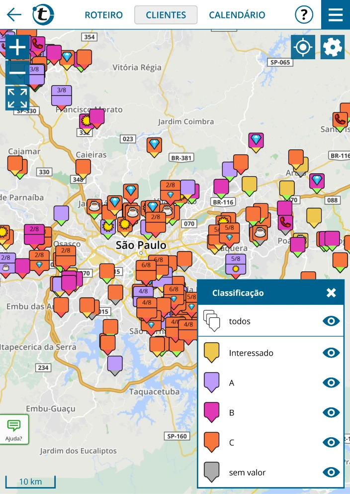 Rotas otimizadas com o toque de um botão
