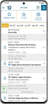 Visite todos os clientes planejados para cada dia
