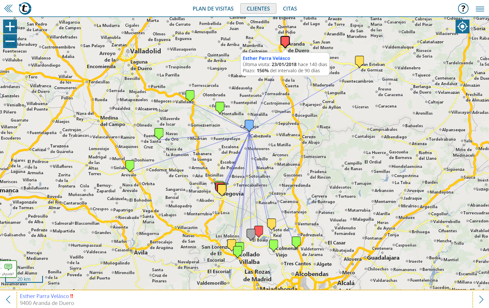 La alternativa a MapPoint: sus clientes de un vistazo sobre el mapa con portatour®