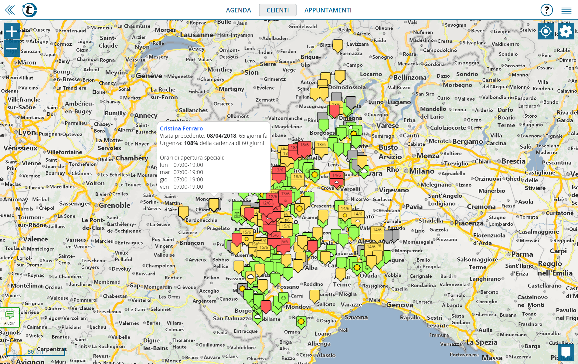 Alternativa a Mappoint: visualizzare i clienti su una mappa con portatour®
