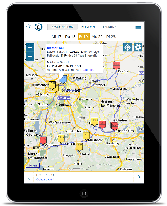 Mappoint Alternative: portatour Routenplanung für den Außendienst