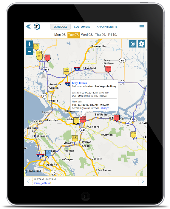 Mappoint alternative: portatour route-planner for outside sales