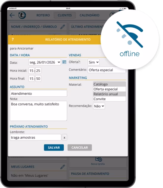 O portatour® também funciona offline