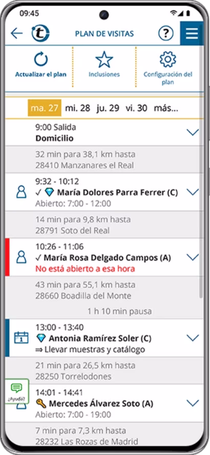 plan de visitas