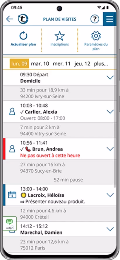 plan de visites