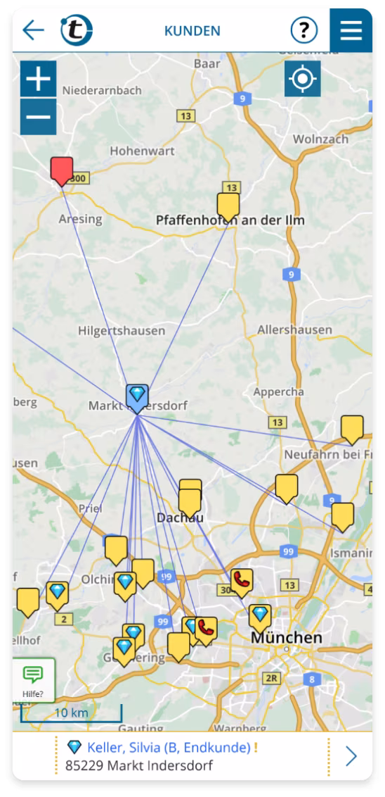 Neue Termine sinnvoll in bestehende Routen integriert