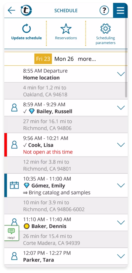 automatic replanning when schedules shift
