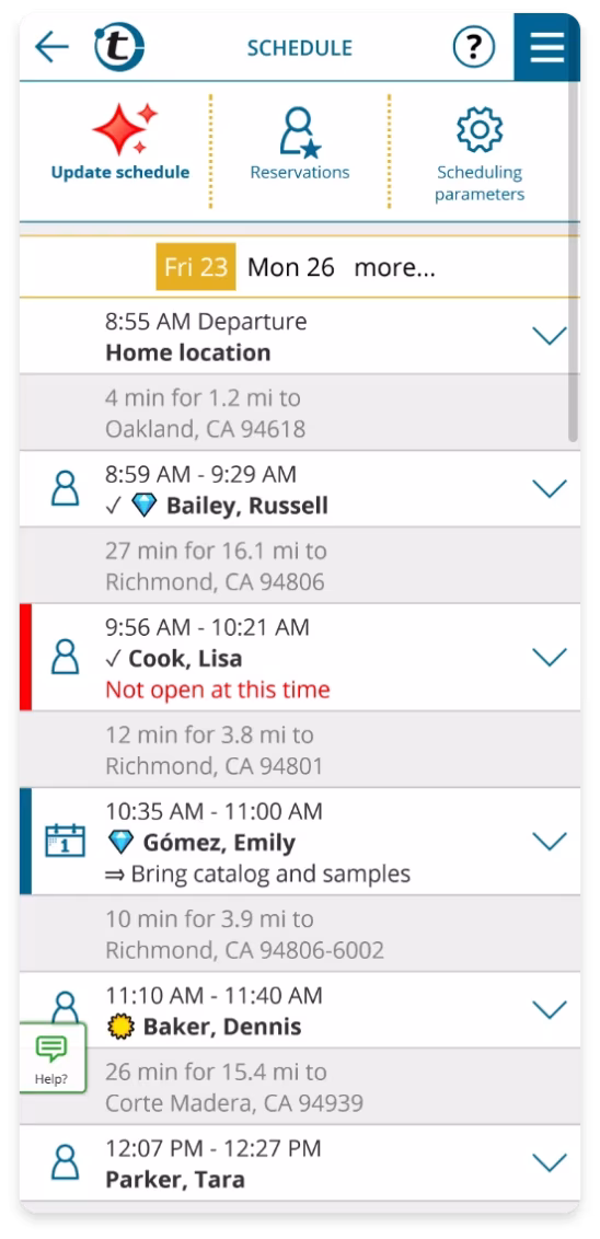 automatic replanning when schedules shift