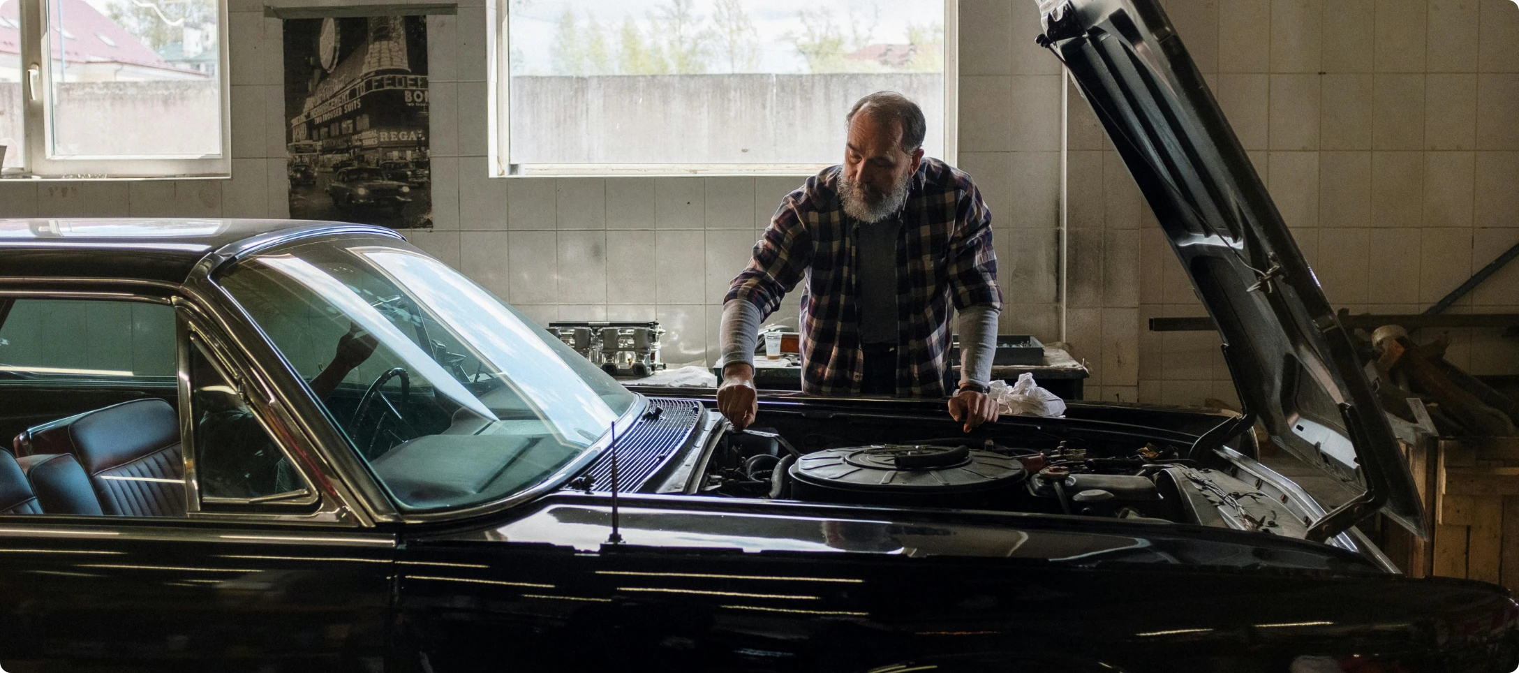 Inspektion eines Autos