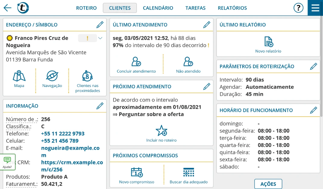 Painel de controle portatour<sup>®</sup>