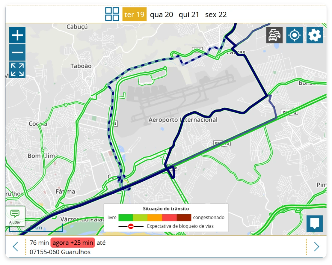 Transito em tempo real