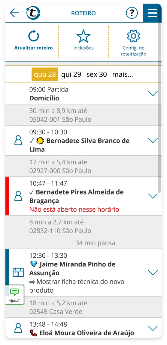 Atualizar as visitas