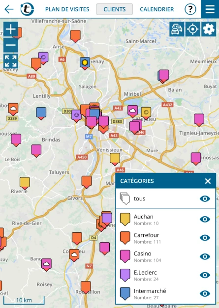 Affichage des GMS dans l’application portatour<sup>®</sup>