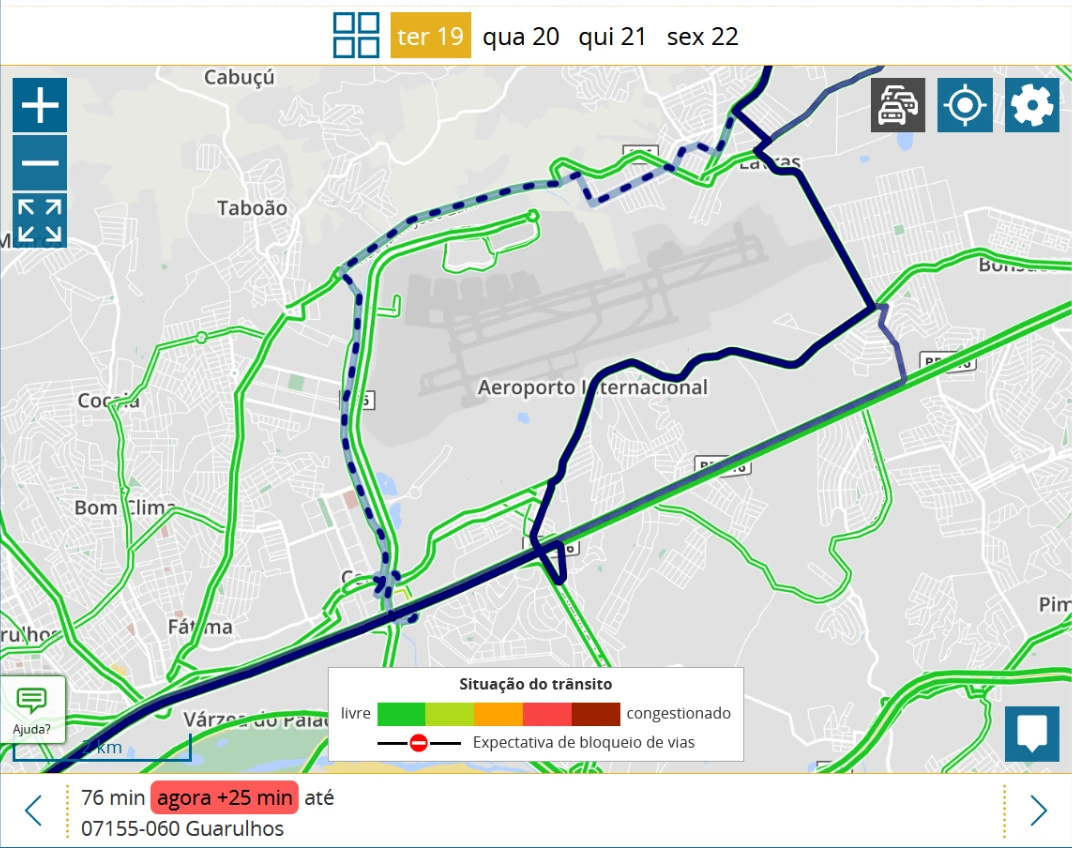 portatour<sup>®</sup> captura de tela trânsito atual