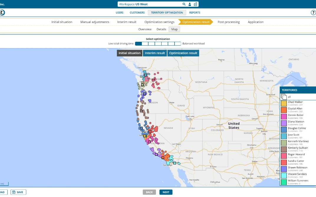 Full overview thanks to portatour<sup>®</sup> territory optimization