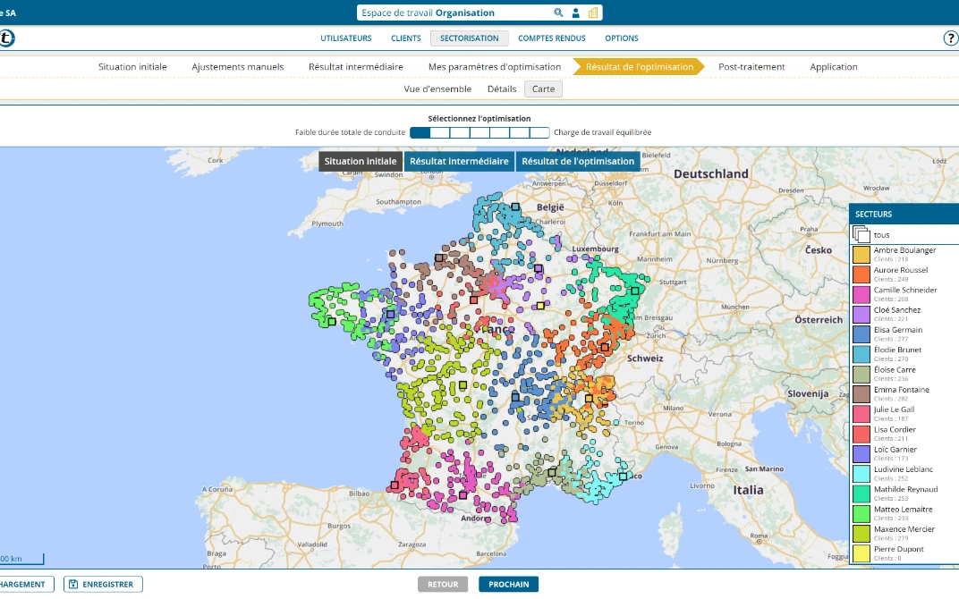 Une vue d'ensemble complète grâce à la sectorisation de portatour<sup>®</sup>